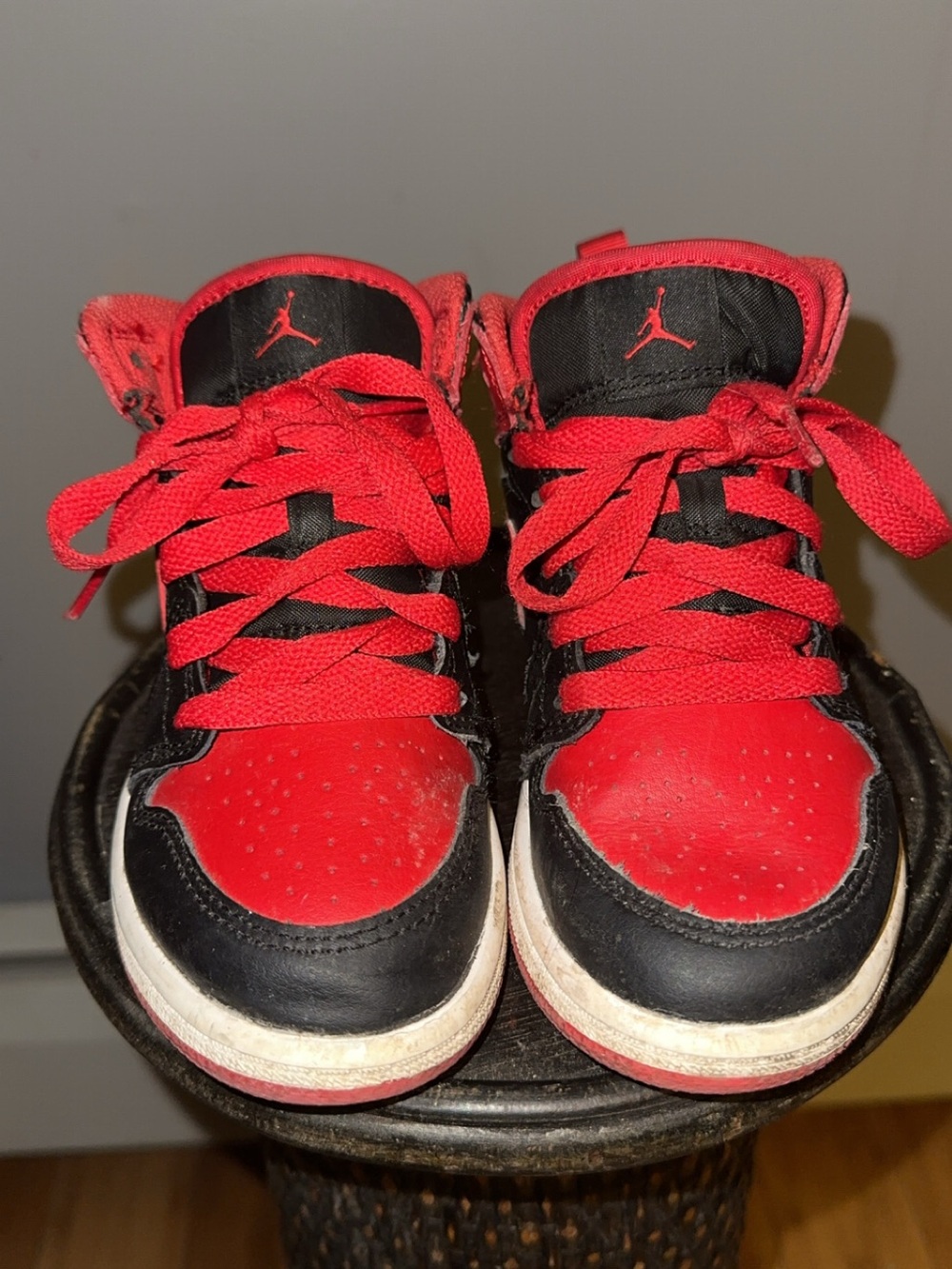 Jordan Kids' Black and Red High-Top Sneakers